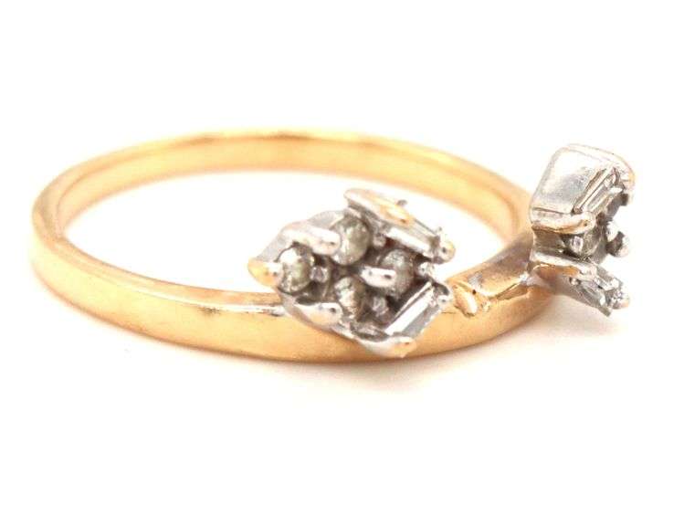 Useful 14K YG Diamond Insert Ring