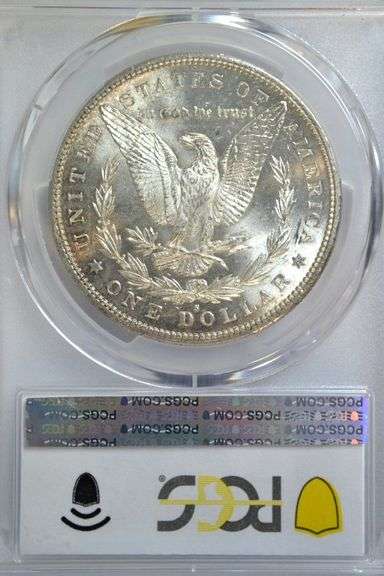 Sparkling-white Gem BU 1880-S Morgan Silver Dollar. PCGS MS65