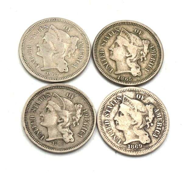 1865-8 Three Cent Nickels