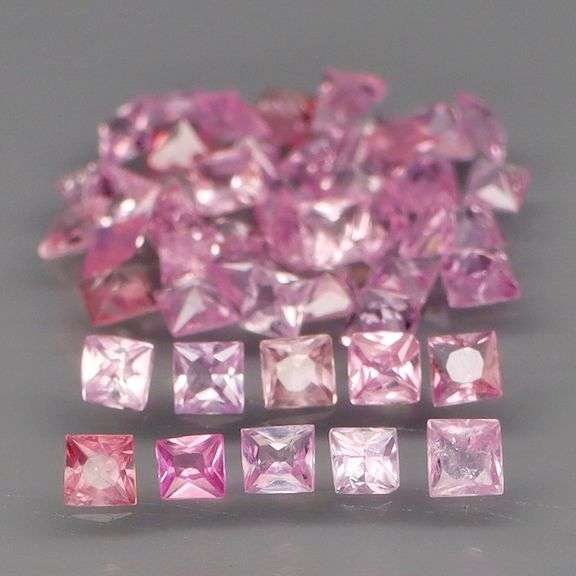 Vivid! 2.22ct radiant princess cut Bubble gum pink Sapphire set