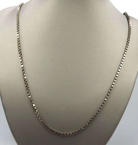 Italian Vintage 925 sterling silver box chain necklace