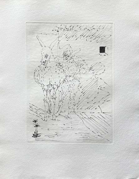 Highly Collectible and Rare Salvador Dali Wood Engraving Circa 1959