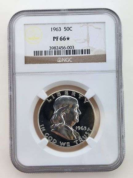 1963 Proof Franklin Half Dollar, NGC PF66*