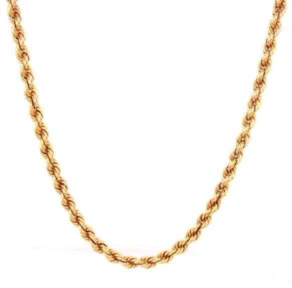 Classic Estate 14K YG 4.4mm Rope Necklace