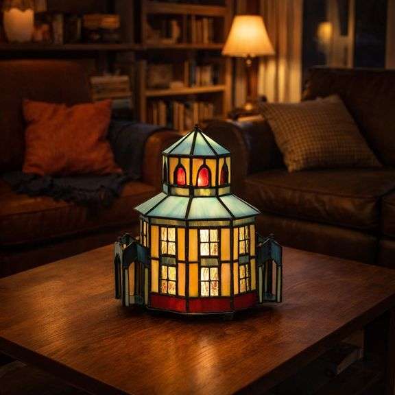 Tiffany Lighthouse Lamp Stained Glass