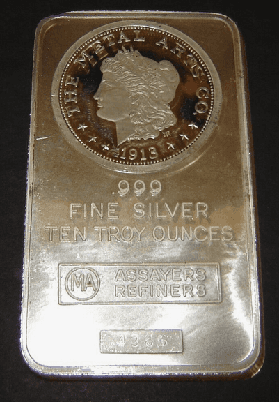 10 oz the Metal arts Silver Bar .999 Fine