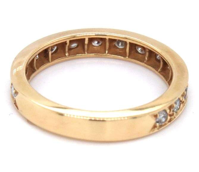 Practical Stackable 14K YG Diamond Band