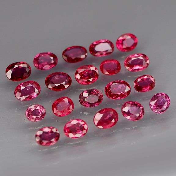 Real! Top crystal! 2.63ct 20 piece Ruby set! UNTREATED!!!