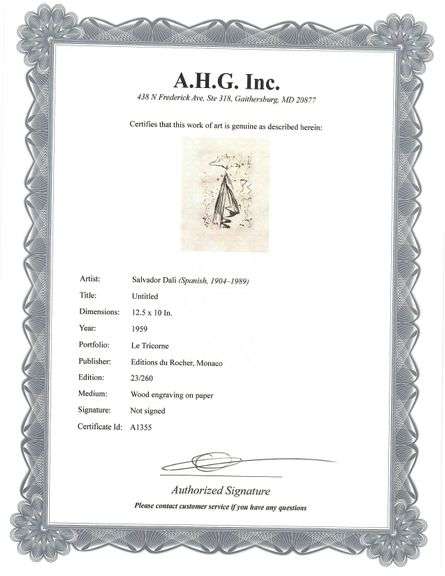 Highly Collectible and Rare Salvador Dali Wood Engraving from Le Tricorne