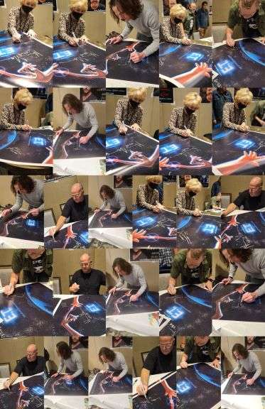 E.T. The Extra Terrestrial Cast Autographed 27x41 Movie Poster Exact Proof ACOA