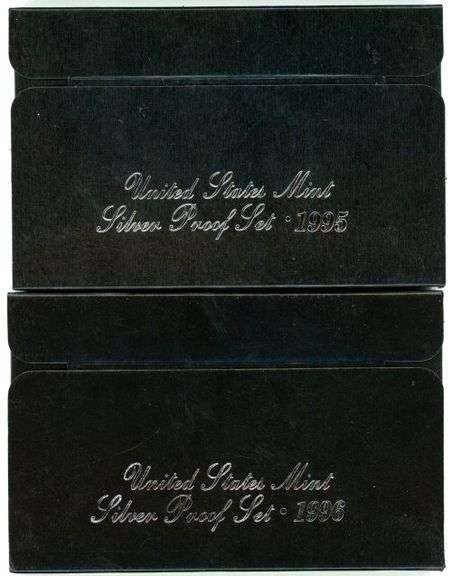 2 Different Silver US Proof Sets in Box w/CoA: 1995 & 1996