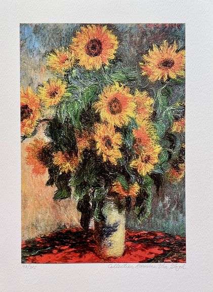Estate Pencil Signed Vincent Van Gogh, Sunflowers