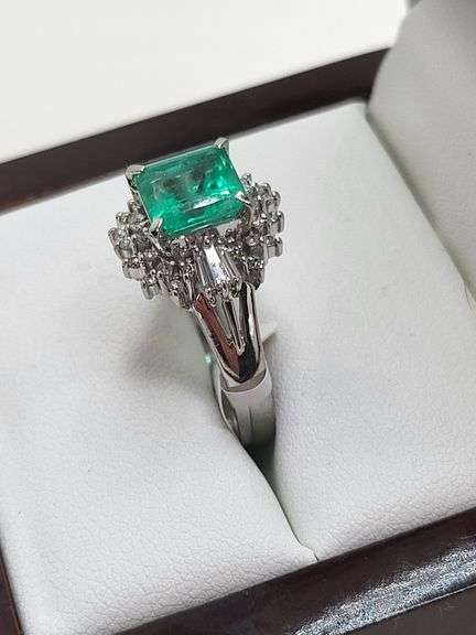 Stunning Emerald And Diamond Ring 1.86 C.T.W.