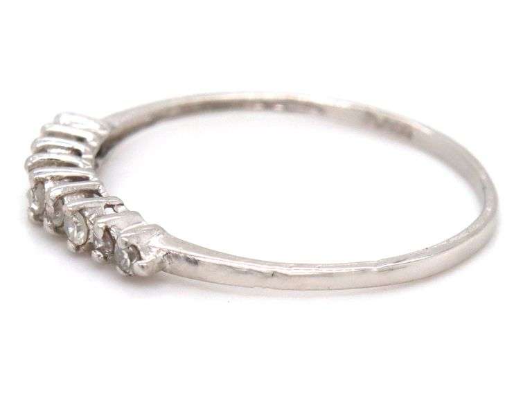 Useful Thin Platinum and Diamond Band