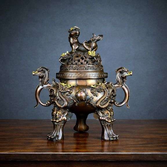 Antique-Style Brass Incense Burner