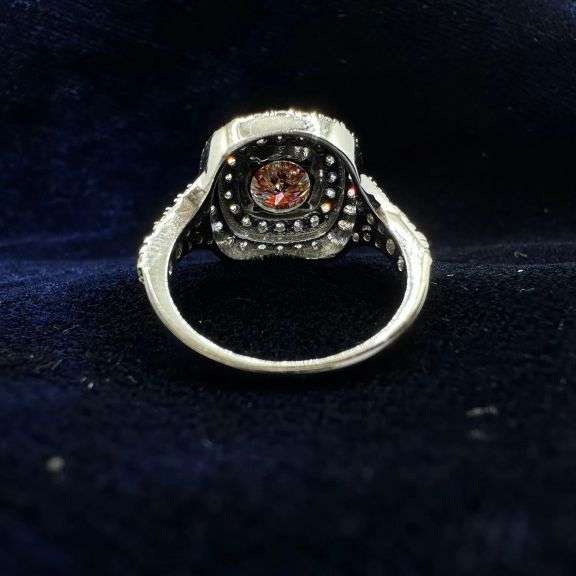 Dazzling 3.5 Ctw Golden Amber Green Simulated Diamond Ring