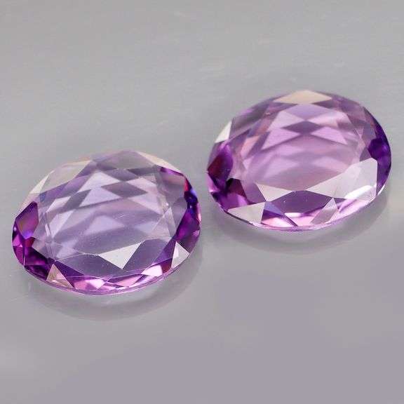 Matched pair! Flat faceted! 6.65ct set of untreated Amethyst!