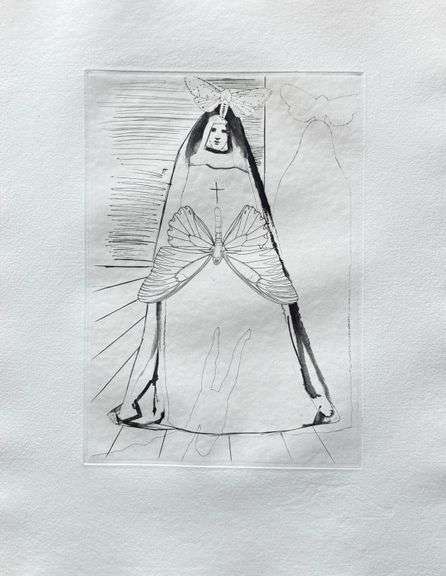 Highly Collectible and Rare Salvador Dali Wood Engraving from Le Tricorne