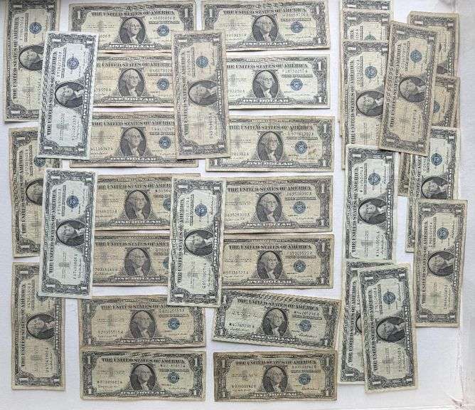 Thirty 1957 Series $1 Silver Certificates