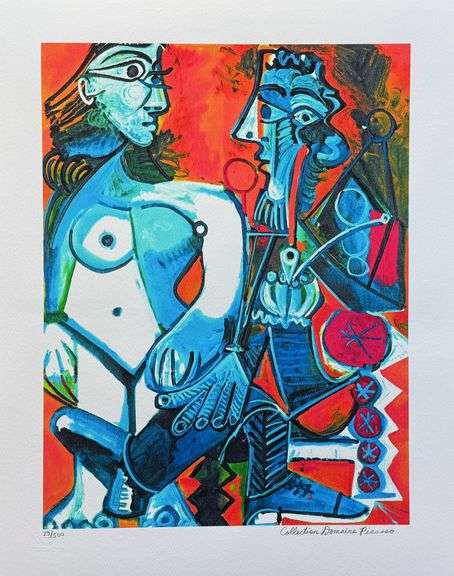 Highly Collectible Limited Edition Pablo Picasso, Man With Nude Woman