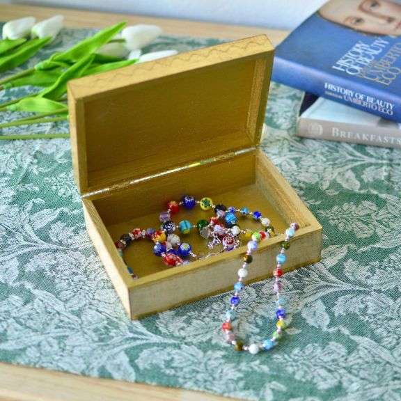 Florentine Carved Wood Jewelry/Storage Box, 5 X 7