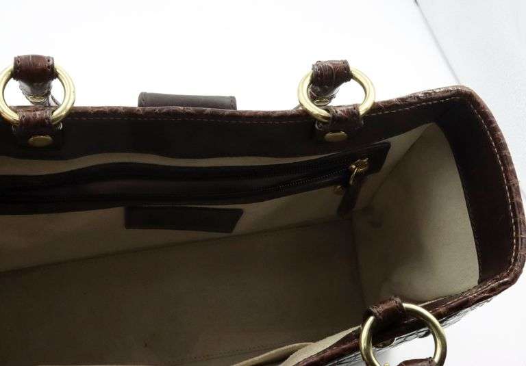 Coach Embossed Alligator brown leather tote