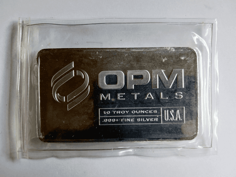 10 oz OPM Metals Silver Bar .999 Fine