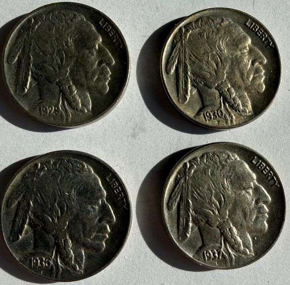 1929 1930 & 1936 Unc Buffalo Nickels.