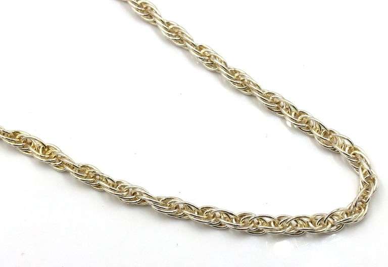 Italian 925 sterling silver rope chain necklace