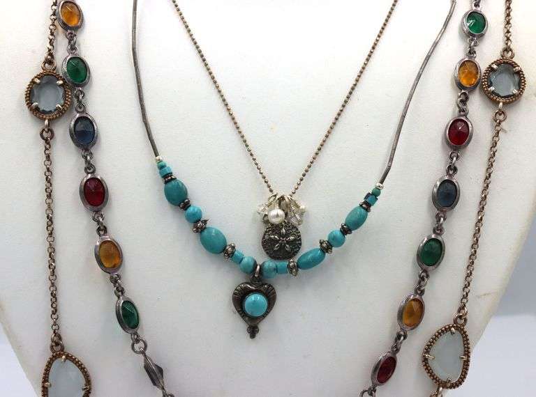 Group lot of 4 Vintage 925 sterling silver necklaces