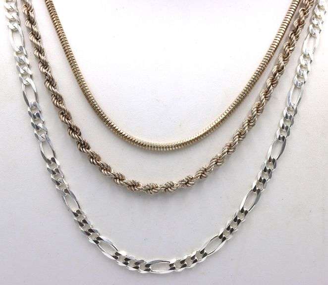 Group lot of 3 925 sterling silver chains
