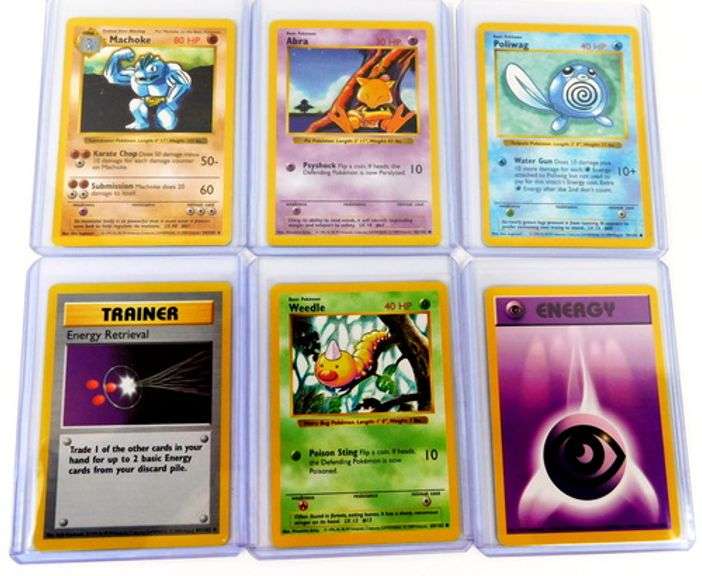 6 Pokémon 1999 Shadowless Cards