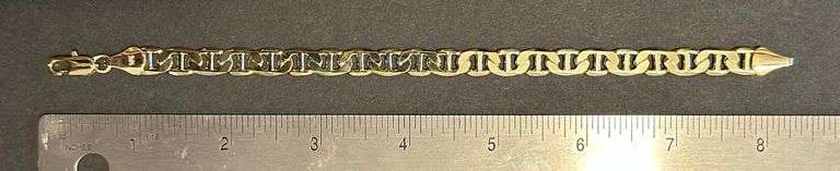 Dazzling 15 Gram 14 Kt Yellow Gold Plated Mariners Link Bracelet