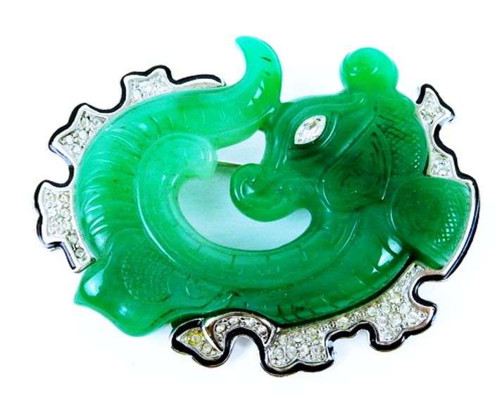 Vintage KJL Dragon Fish Brooch