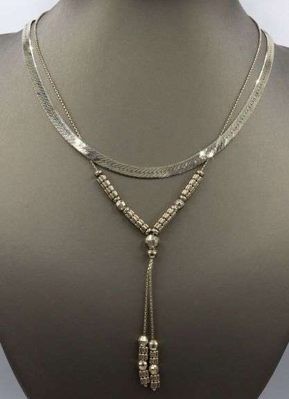 Lot of 2 Vintage 925 sterling silver necklaces