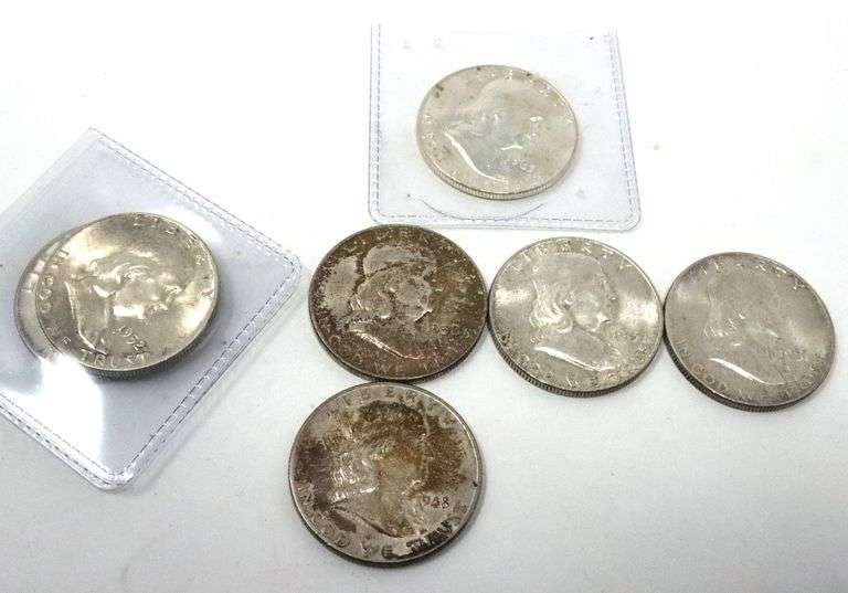 7 Full Bell Line Unc Franklin Halves