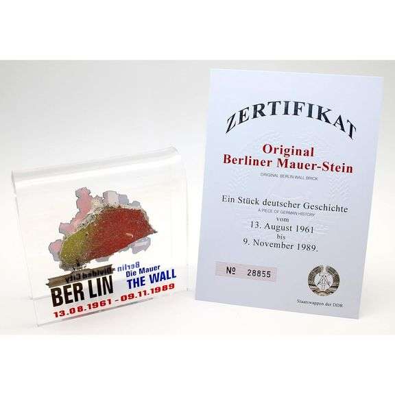 Original Berlin Wall Fragment in Acrylic Display