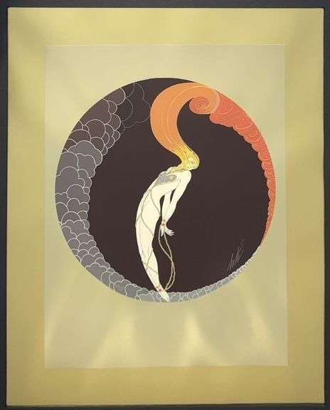 Erte  "L'amour" Signed Limited Edition Serigraph from "Four Emotions" Suite Framed