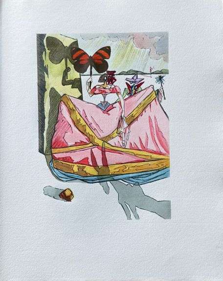 Highly Collectible and Rare Salvador Dali Wood Engraving Circa 1959