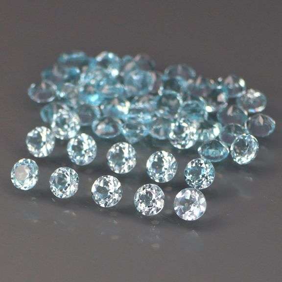 High fire! 6.75ct vivid powder blue diamond cut Topaz set