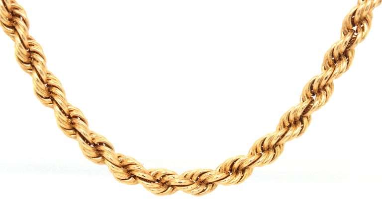 Classic Estate 14K YG 4.4mm Rope Necklace