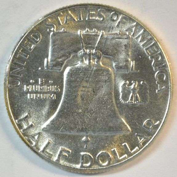 Frosty-white solid Gem BU 1951 Franklin Half Dollar with Full Bell Lines (FBL)