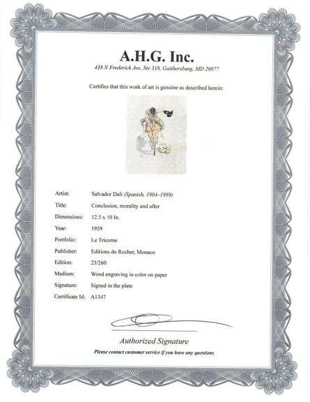 Highly Collectible and Rare Salvador Dali Wood Engraving from Le Tricorne