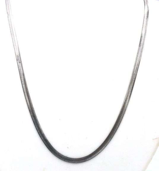 Vintage 925 sterling silver mesh chain necklace
