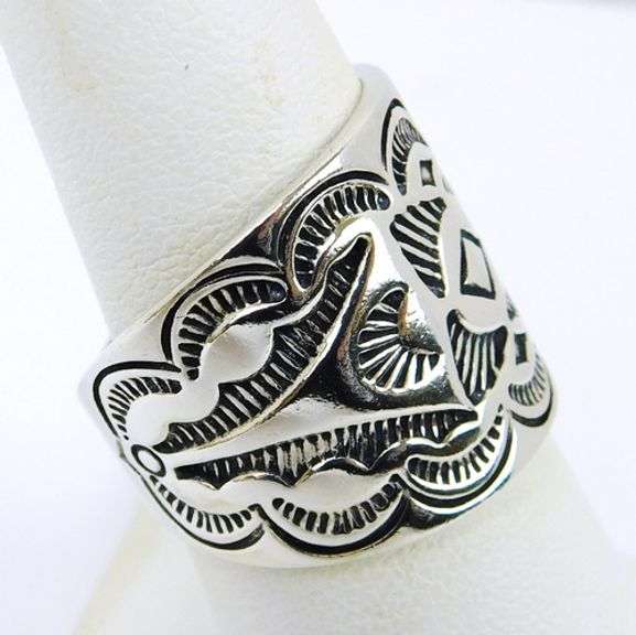 Carolyn Pollack Wide Sterling Cigar Band Ring, 7.5