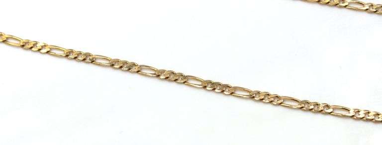 14kt Yellow gold Figaro chain necklace