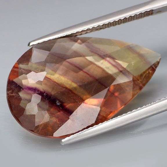 Simply beautiful 18.29ct banded Fluorite in desert sunset!