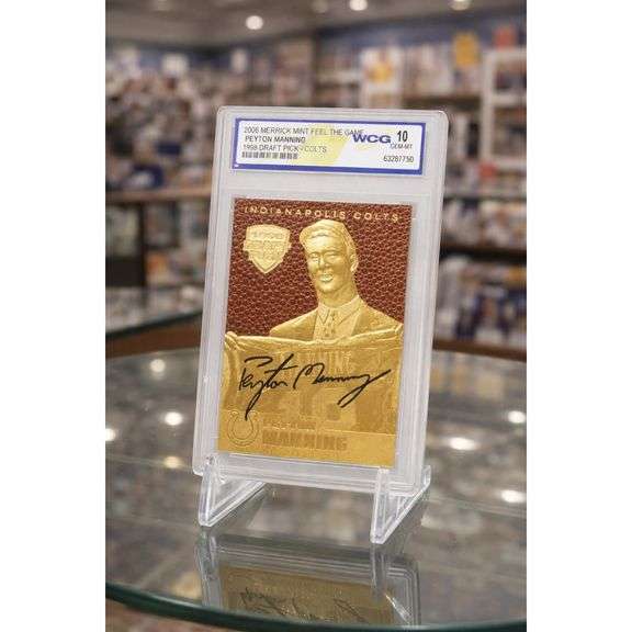 Peyton Manning 1998 Draft Pick Gold Card Gem Mint 10