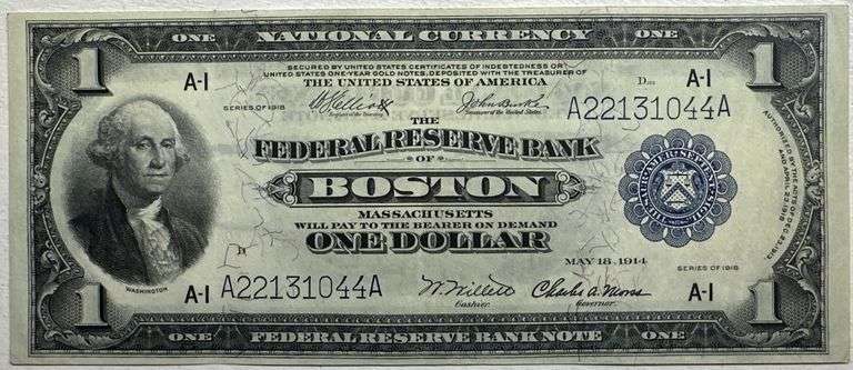 1902 $1 Plain Back National Bank Note – Enderam & Bosworth Bank, Massachusetts – Series of 1902