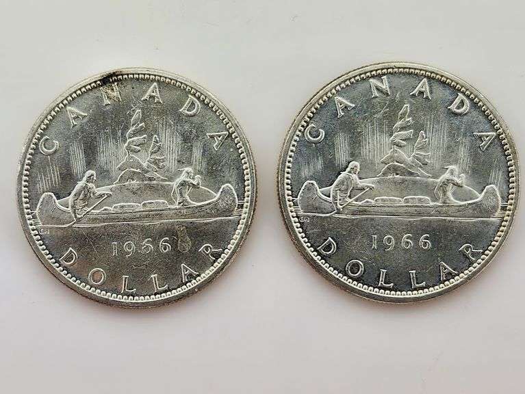 (2) 1966 Canadian Silver Dollars